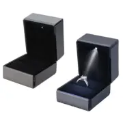 LED Lighted Rings Box Jewelry Display Gifts Box Square Earrings Stoarge Holder