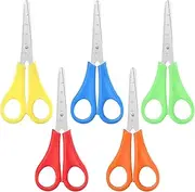 5 PCS Children Safety Scissors Child Craft School Scissors Blunt Tip Preschool Training Scissors with CM Scale Left and Right Handled Scissors for Kids Student Scrapbooking Paper Cutting Teaching