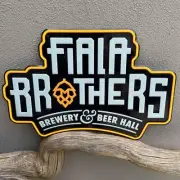 Fiala Brothers Brewery & Beer Hall Tin Tacker Metal Beer Sign