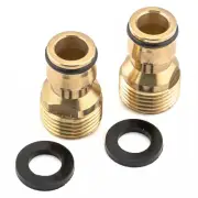 2pc Australian Brass Tap Adaptor Male 15mm 1/2" BSP 12mm Snap On Fitting Hose