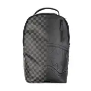 Sprayground Black Split Checkered Backpack Sharks In Paris Logo School Books Bag