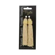 VIVALDI - RIBTEX TASSELS - LONG 11CM - 2PCS -WHITE,GOLD,SLATE GREY, BLACK &CREAM