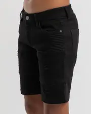 [Skylark] Skylark Men's Boys' Saturate Denim Walk Shorts in Black Size 12 12 Black