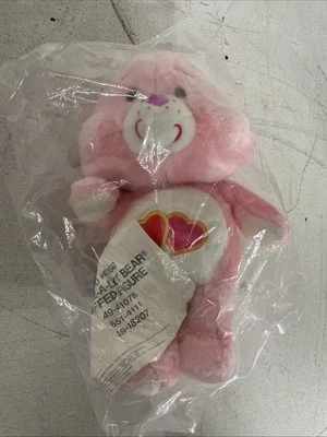 Vintage Kenner Care Bears Love A Lot Bear Plush 13” Stuffed Animal 1984 Tag 80s