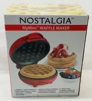 Nostalgia MyMini Red Waffle Maker/New
