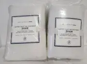 Pottery Barn Dorm Standard Super Soft Microfiber Quilted 2-Shams 26" x 20" White