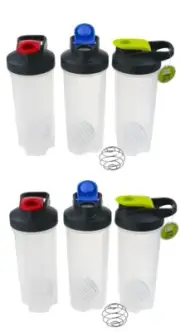 6X GYM PROTEIN SUPPLEMENT DRINK BLENDER MIXER SHAKER SHAKE BALL BOTTLE CUP 600ml
