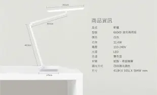 Philips 飛利浦 防眩 低藍光 座夾二用 軒璽 66049 LED護眼 檯燈/台燈/抬燈-白色 PD019