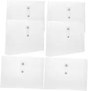 CANIGHT 6Pcs Transparent Plastic File Envelopes with String Button Closure Lightweight Document Storage Bags for School Office and Home Organization