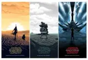 Florey "Star Wars Sequel Trilogy" Poster set Force Awakens Jedi Skywalker