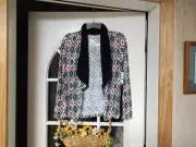 NWT Self Esteem 2 Piece Tank Top Jacket With Feather Necklace Girl's L 14
