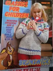 Brunswick Knitting Book Volume 835 Classic Sweater For Girls Sz 4 To 14