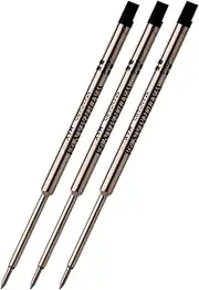 [WATERMAN] Ballpoint Pen Refill, Fine Point, Black Ink, Pack of 3