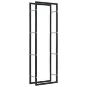 Firewood Rack Black 50x20x150 cm Steel