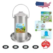 Lightweight 4L Chicken Waterer with Durable Rubber Seal & Stainless Steel Finish
