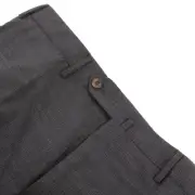 PT01 NWT Flat Front Dress Pants Size 50 34 US Gray Small Pattern Wool Blend
