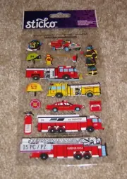 EK Success Sticko Sticker Sheet ~ Fire Department/Fire Engines