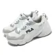 Fila 休閒鞋 Hidden Tape 6 女鞋 白 灰 皮革 老爹鞋 經典 復古 斐樂 5J329X143