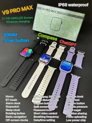 台灣保固 實圖 Watch s9Ultra 智慧手錶  藍芽手錶 支援LINE 運動手錶 智能手錶 適用iOS/安卓
