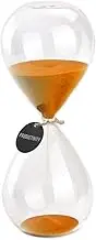 SWISSELITE Hourglass Sand Timers - Biloba Hourglass Sand Timer Inspired Glass/Home, Desk, Office Decor (6.5Inch-15Mins Orange)