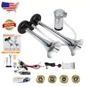 150 dB Train Horn Kit - Dual Trumpet Air Horns with Mini Compressor for Cars