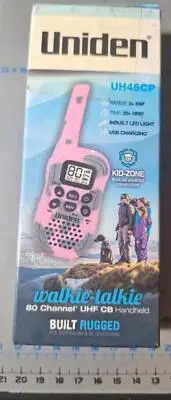 Uniden Walkie-Talkie 80 Channel UHF CB Handheld Pink