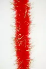 MARABOU FEATHER BOA - RED w/ GOLD LUREX 22 Grams Costume/Trim