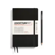 Notebook Paperback Hardcover, Ruled, 219 Numbered Pages (Black) - B6+