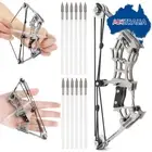 6" Mini Compound Bow Arrows Shooting Target Set Archery Toy Gift Pulley Bow Hunt