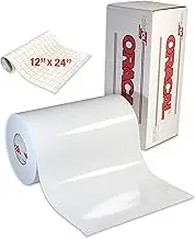 Roll of Glossy White Oracal 651 Permanent Adhesive-Backed Vinyl for Craft Cutters, Punches and Vinyl Sign Cutters (12" x 50ft w/Transfer)
