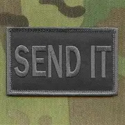LEGEEON Blackout Send It 2x3.25 Sniper Morale Tactical Military Fastener Patch