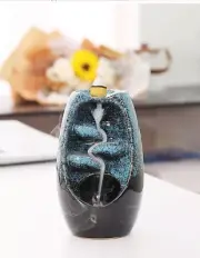 Ceramic Incense Burner with 120 Cones, Waterfall Backflow Incense Holder
