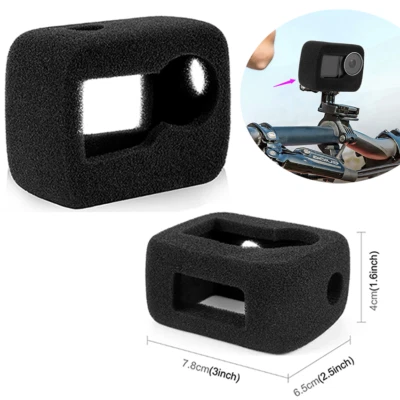 Windshield Wind Noise Reduction Sponge Foam Case Cover for DJI Action 4/3 Camera