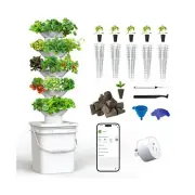 SJZX Hydroponics Growing System Kit, 5-Layer Hydroponic Tower with 30 Plantin...
