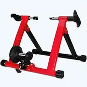 Indoor Bike Trainer Stand Folding Turbo Trainer, Stationary Kinetic Cycling Bicycle Mount Exercise for 26"-28" Mountain & 700C Road Bikes,Red