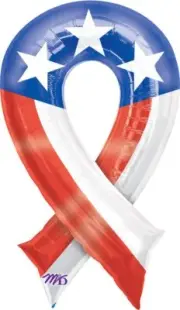 XL 36" Patriotic Ribbon Super Shape Mylar Foil Balloon Party Decoration