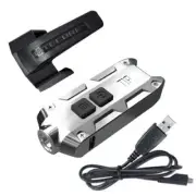 Nitcore Tip SS Keychain Flashlight -360 Lumens (Glacier) w/USB Cord & Clip
