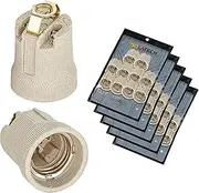 Isolatech E27 Ceramic Socket with Mounting Bracket with M10 x 1 Internal Thread RoHS up to 250 V and 4 A Pack of 50