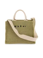 Marni Raffiaeffect Canvas Small Tote
