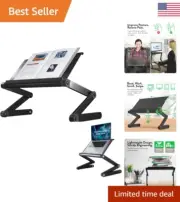 Adjustable Book Holder & Laptop Stand - Portable Aluminum Stand for Textbooks...