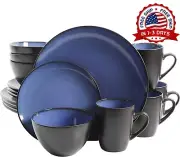 Juego De Vajillas De 16 Piezas Bandejas Platos Tazas Tazones De Esmalte Reactivo