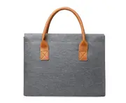 B17 13.4.-14.4 Inch Gray Notebook Tablet Bag Simple Business Commuter Computer Handbag Briefcase for Men and Women