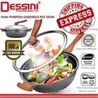 DESSINI Non Stick Frying Pan 32cm Marble Stone Induction Casserole Cookware