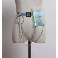 在飛比找ETMall東森購物網優惠-透明鐳射皮帶迷你裝飾幻彩腰包
