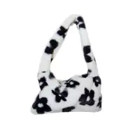 Vintage Cute Soft Fur Shoulder Bags for Women Autumn Winter Plush Handbags and Purses Female Underarm Bags