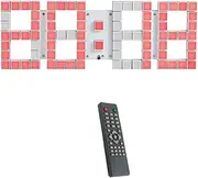 18 Inch LED 4 Digits Wall Clock, Auto Dimmer, Alarm, Count Up/Down, Calendar and Thermometer, 8-Level Brightness, for Warehouse Office Home (Color : Red)