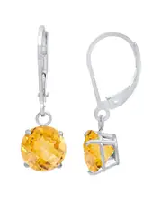 MaxColor Silver 1.50 ct. tw. Citrine Dangle Earrings