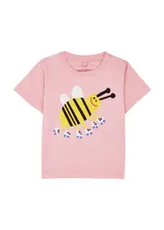 Stella Mccartney Kids Skating Bee Printed Cotton T-shirt - Pink - 9 Months (9 Months) 9 MONTHS (9 months)