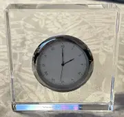 ANNA New York Viola Lucite Silver Desk Clock “Your Time Is Now” NIB