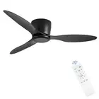 Ceiling Fans No Light with Remote Control Flush Mount 42 Inch Black Low Profi...